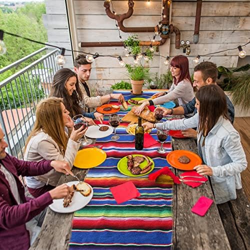 Tegeme 12 Pcs Mexican Table Runners 14 x 84 Inch Cotton,Elegant Style - Image 4