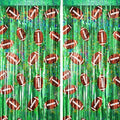 2 Packs Football Foil Fringe Curtain, Green Glitter Metallic Tinsel Backdrop for Birthday, Baby Shower, Super Bowl, Football Party Decorations Supplies by BSRESIN