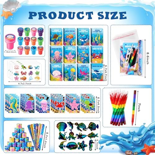 BenLouis 96Pcs Under the Sea Coloring Set for Kids Party Favors - Image 2
