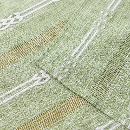 Rustic Linen Farmhouse Table Runner, Woven Boho Table Runner 13" × 72" - Image 4