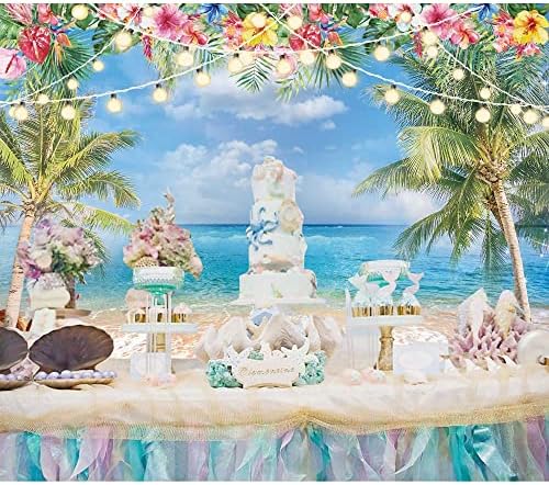 10x8ft Summer Hawaiian Beach Photography Backdrop - Image 3