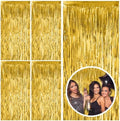 5 Pack Gold Fringe Curtain Backdrop Tinsel Streamers Birthday Party Decorations Christmas Photo Booth Backdrop Halloween New Year Graduation Baby Shower Theme Party Decorations by BOMSI
