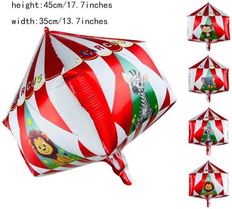 circus theme party decorations 7Pack 4D Self Standing 35.4 Inch Huge Clown aluminum18Inches Carnival tent Foil Balloons, for birthday Halloween christmas party Decorations (7pack) - Image 5