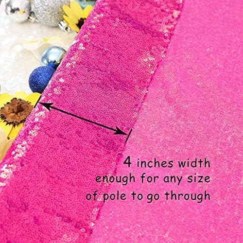 PartyDelight Hot Pink Sequin Backdrop Curtains 2x8ft 2 Panels - Image 2