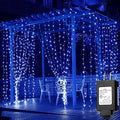 Solhice LED Curtain Lights Outdoor 30ft x10ft Blue, 720 LEDs 8 Modes Christmas Lights Plug in Window String Lights Indoor, Twinkle Lights for Patio Wedding Bedroom Party Decor (Not Connectable) by Solhice