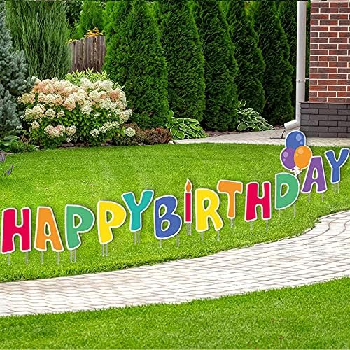 Fanboxk Happy Birthday Yard Signs with Stakes,Birthday Outdoor Lawn Signs - Image 5