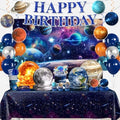 Xynic 210Pcs Space Birthday Decorations Tableware Set, Serves 24 by Unknown