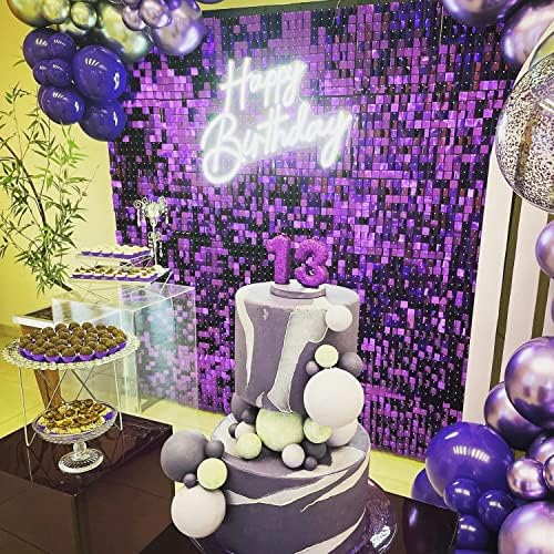 COKAOBE LiteGrid Series Shimmer Wall Backdrop - 24Pcs Purple - Image 6