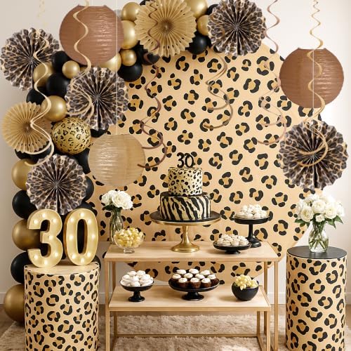 Kriyokiaa Cheetah Leopard Print Birthday Decoration Set 16 Pcs - Image 3