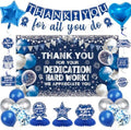 Vlipoeasn Blue Silver We Appreciate You Banner Decorations for Women Men by Vlipoeasn