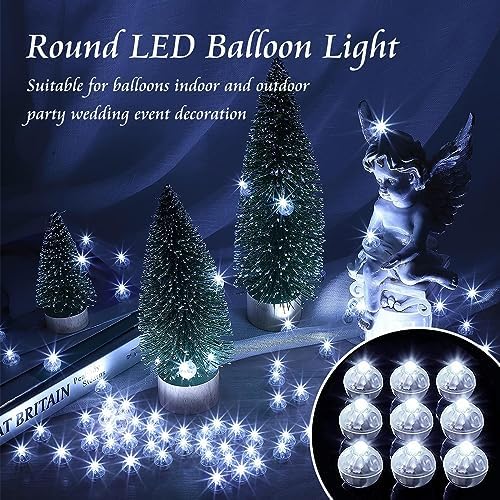 50pcs Balloon Lights Mini LED Lights Round Long Standby Time Ball Lamps for Paper Lantern Birthday Party Christmas Halloween Decoration White Plastic - Image 5