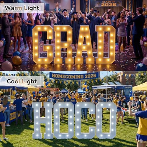Ledido Easy-Assemble 4FT Warm White & Cool White Marquee Light Up Letter G - Image 6