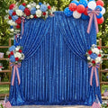Royal Blue Sequin Backdrop Curtain Panels for Parties Sparkly Photo Drapes by QueenDream