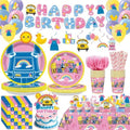 197pcs English Teacher Party Supplies, Cartoon Teacher Themed birthday party decorations with Tableware, Cake Decorations & Hanging Accessories, Serves 24 Guests by Unknown