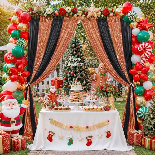 Green Backdrop Curtains,6 Panels 2FTx8FT Curtain Backdrop for Party - Image 6