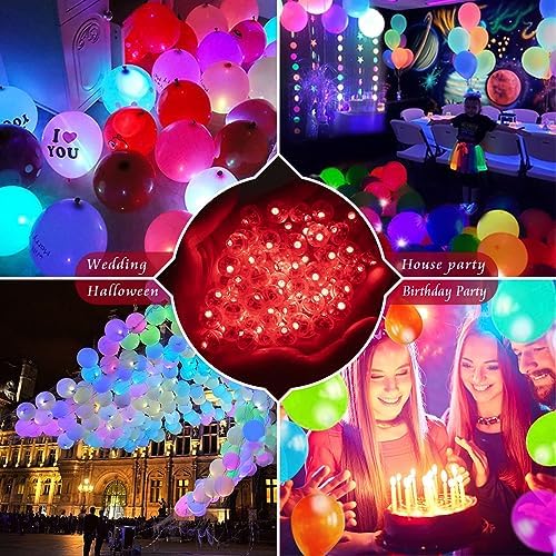 100pcs Balloon Lights Mini Led Lights Round Long Standby Time Multicolor Paper Lantern Balloons Lamps for Birthday Party Christmas Halloween Decoration Red - Image 5