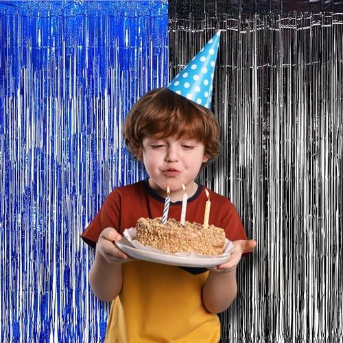 BRAVESHINE Foil Fringe Curtains | Metallic Tinsel Party Steamers Backdrop - Image 3