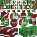 Football Birthday Party Decorations Includes Plates, Napkins, Cups, Banner, Balloons, Touchdown Tablecloth for Football Birthday & Tailgate Party Decorations, Serves 24 by LINHAXM