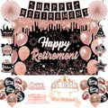 Retirement Party Decorations for Women, Pre-Assembled Rose Gold Black Set. by Unknown