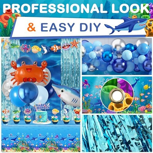 WHYMEO Under the Sea Party Decorations, 98 Pcs Ocean Theme Birthday Set - Image 5