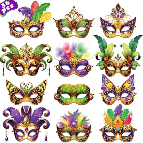 56PCS Mardi Gras Masks Bulk Set: Party Decorations Carnival Favors(Paper) by 80UncleKimby