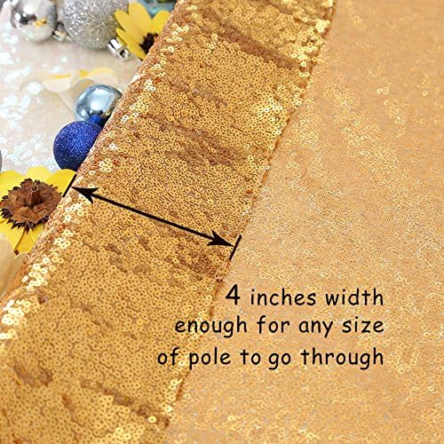 Poise3EHome Champagne Sequin Backdrop, 10Ft x 10Ft Glitter Photography Background Curtains, Sequence Drapes for Party Baby Shower Wedding Birthday Christmas Thanksgiving Halloween Decoration - Image 6