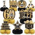 9 Pcs 60th Birthday Decoration for Men Women Table Honeycomb Sixty Decor by MDCGFOD
