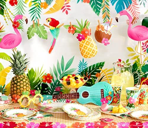 American Greetings Tropical Luau Party Supplies for BBQs and All Summer Parties, Dinner Plates (36-Count) - Image 4