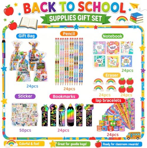 24 Pack Back to School Gifts for Students, Classroom Welcome Gift Set with Stationery Supplies, First Day of School Gifts, Teacher Rewards and Student Appreciation Favors - Image 3