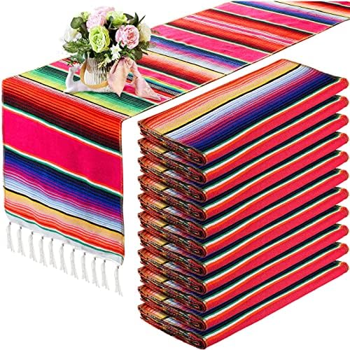 Tegeme 12 Pcs Mexican Table Runners 14 x 84 Inch Cotton,Novel Style by Tegeme