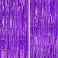 DECOCKRAT 2 Pack Foil Fringe Backdrop - Purple Shiny Tinsel Curtains for Party Decoration/Photo Booth Props - 3.3x6.6 FT Metallic Foil Backdrop for Birthday, Wedding, Graduation, Christmas. by DECOCKRAT