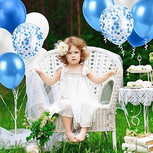 Ainiv 15PCS Blue Balloons, 12inch Thicken Party Balloons with Ribbon - Image 7