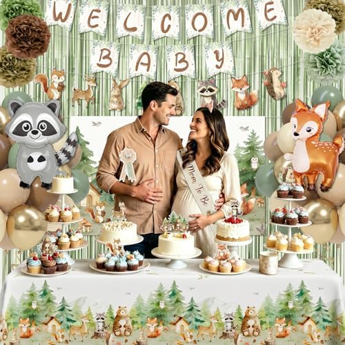 Woodland Animals Baby Shower Decorations Neutral Gender Reveal Supplies - Image 5