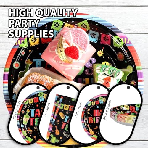Grencian 96Pcs Taco and Tequila Birthday Party Decorations, Serves 24 - Image 6
