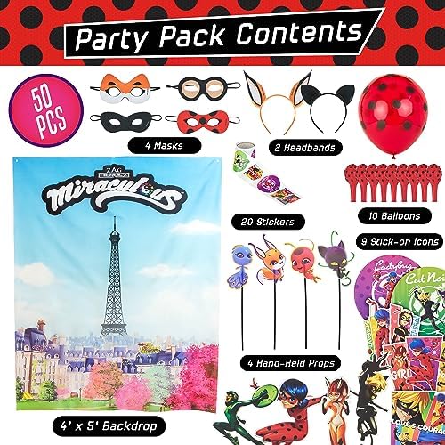 Miraculous 50-Piece Birthday Party Supplies - All-In-One Zag Heroez Themed - Image 2