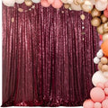 ShinyBeauty Burgundy Backdrop for Party 8X8FT Sequin-Backdrop-Curtain Shimmer Wall Photo Backdrops Maroon Curtains Backgrouns Christmas Decorations by ShinyBeauty