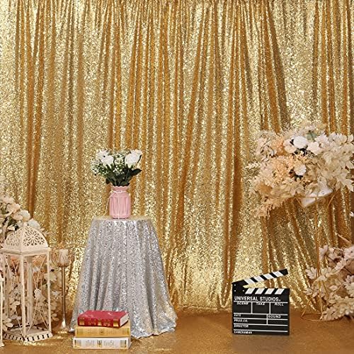 Poise3EHome Gold Sequin Backdrop, 20Ft x 10Ft Glitter Photography Background Curtains for Party Baby Shower Wedding Birthday Christmas Thanksgiving Halloween Decoration - Image 2