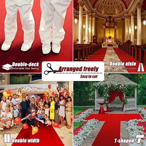 EZLucky Red Carpet Runner for Party, 2.6 x 15 ft, 130 GSM Felt Fabric - Image 4