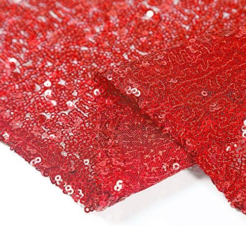 Pufogu 50" Round Red Sequin Tablecloth Glitter Red Table Cloths for Birthday Wedding Bridal Baby Shower Party Decorations - Image 6