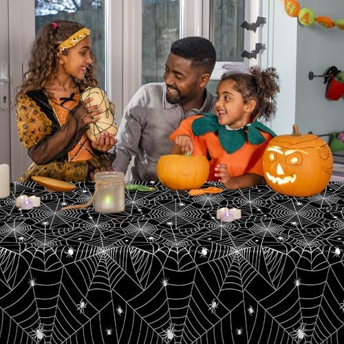 6 Pack Spiderweb Tablecloth 54" x 108" Halloween Table Cloths Disposable - Image 7