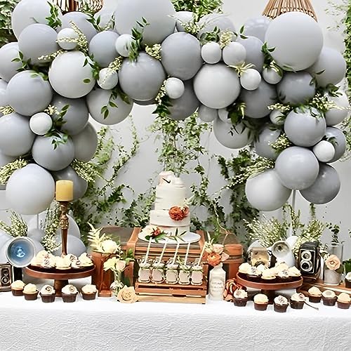Voircoloria 110pcs Gray Latex Party Balloons, 12inch - Image 6