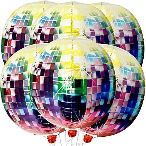KatchOn Large Disco Ball Balloons - 22 Inch, Pack of 6, Decades Party Decor by KatchOn