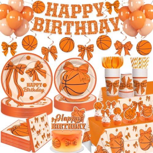 Yingto 215PCS Basketball Birthday Decorations for Girl Serves 25 by Yingoto