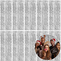 10 Pack Foil Curtain Backdrop Silver Metallic Tinsel Foil Fringe Curtains Photo Booth Props for Birthday Wedding Engagement Baby Shower Bachelorette Christmas Holiday Celebration Party by KEJ