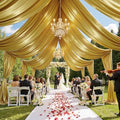 40ftx40ft Gold Ceiling Curtain for Wedding Parties by PartyVillage