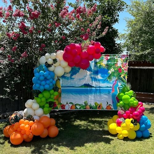 Paready Tropical Balloons, 50 Pcs Rainbow Summer Hawaiian Party Decorations - Image 6