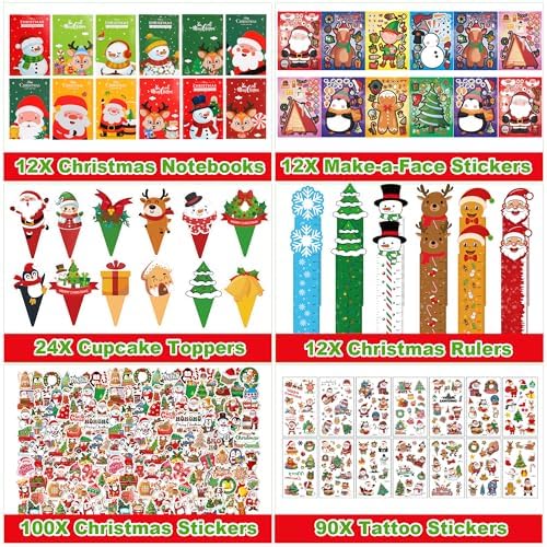358PCS Christmas Party Favors Supplies Decoration, Goodie Bag Pinata Stocking Stuffers Bulk, Treasure Box Toy for Classroom Rewards, Advent Calendar Stuff Filler, Carnival Prizes, Xmas Birthday Gifts - Image 6