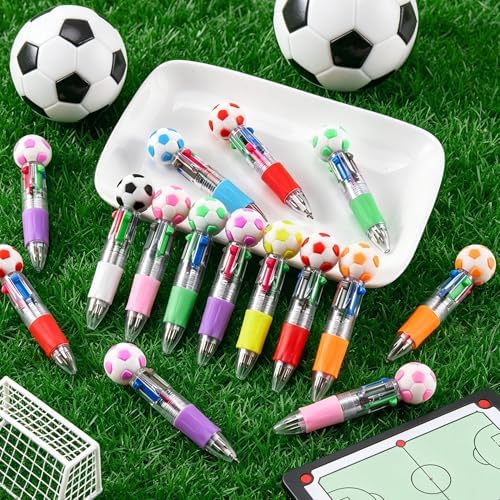 24Pcs Soccer Mini Multicolor Pens in One 4-in-1, Cute Pens Bulk for Party Favors and Birthdays, Ballpoint Pen Back To School Gifts Classroom Student Prizes - Image 5