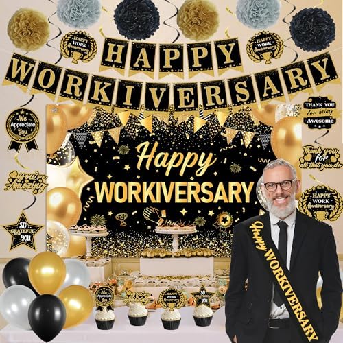 DARUNAXY Happy Workiversary Party Decorations for Men Women(31PC) - Image 5