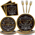 96Pcs Vintage Man Birthday Party Decor Supplies Paper Plates Napkins Set by gisgfim